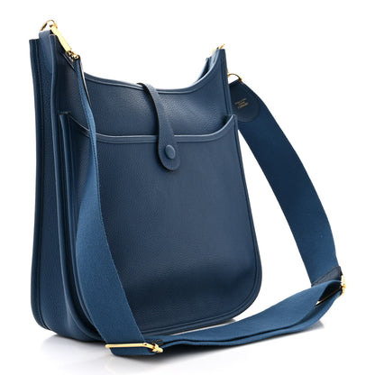 Hermes Taurillon Clemence Evelyne III PM Deep Blue 3 of 10