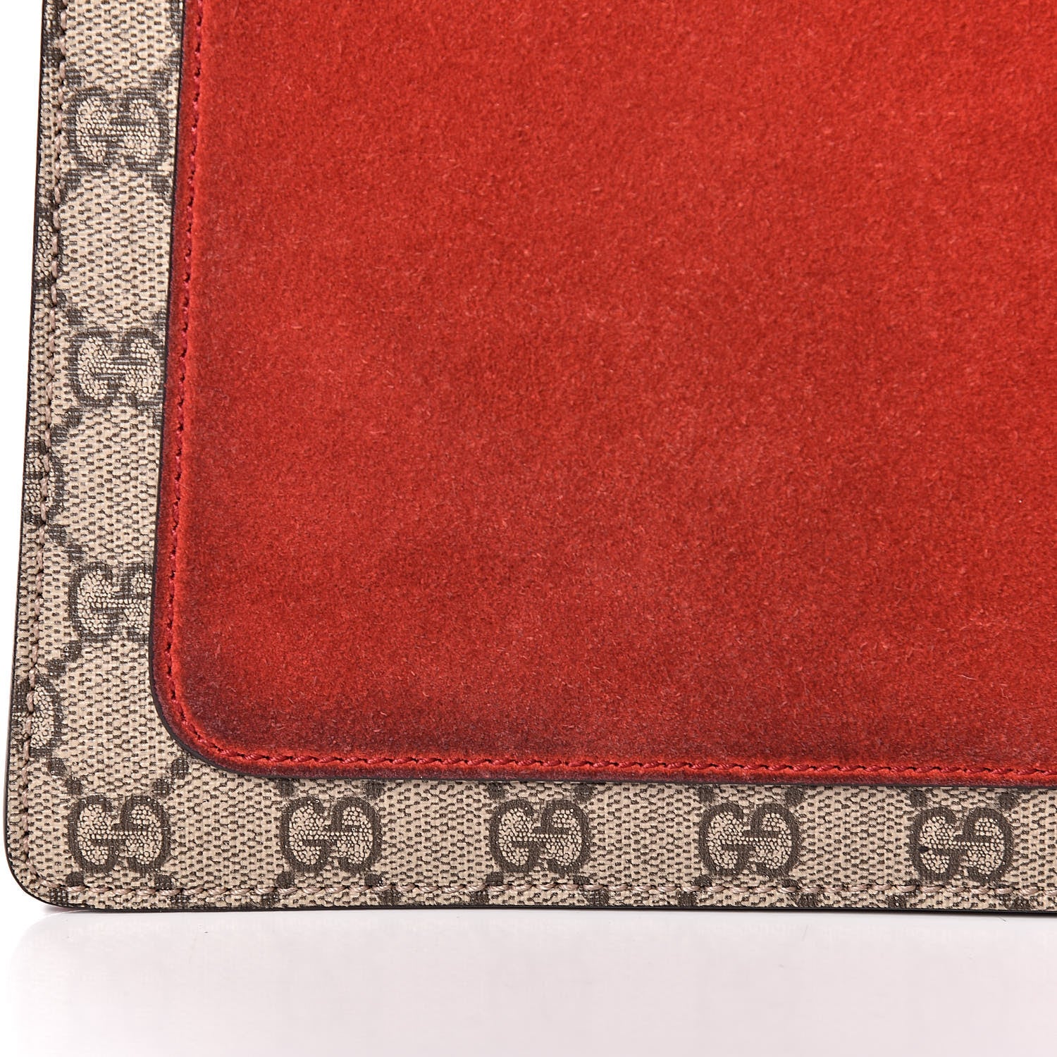 Gucci GG Supreme Monogram Suede Cudu Medium Dionysus Shoulder Bag Beige Ebony Vulcanic Red 11 of 13