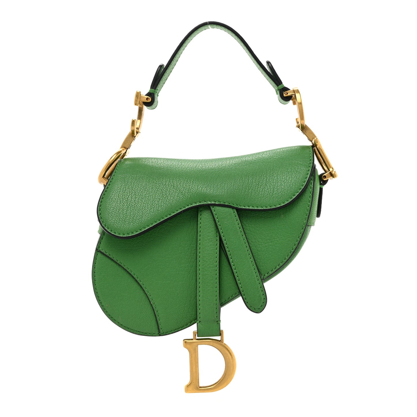 Goatskin Micro Saddle Bag Green