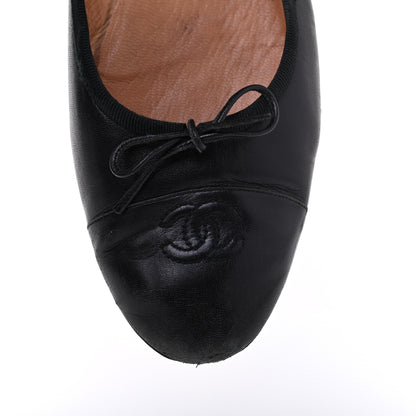 Chanel Lambskin CC Cap Toe Ballerina Flats 40 Black 8 of 22