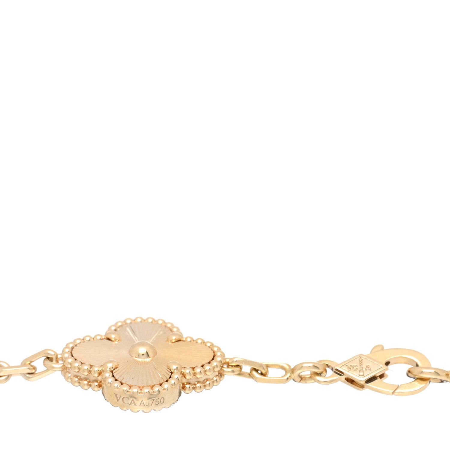 Van Cleef & Arpels 18K Yellow Gold 5 Motifs Guilloche Vintage Alhambra Bracelet 1 of 4