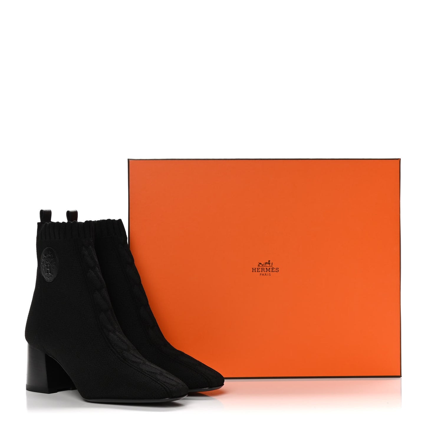 Knit Calfskin Volver Ankle Boots 37.5 Black