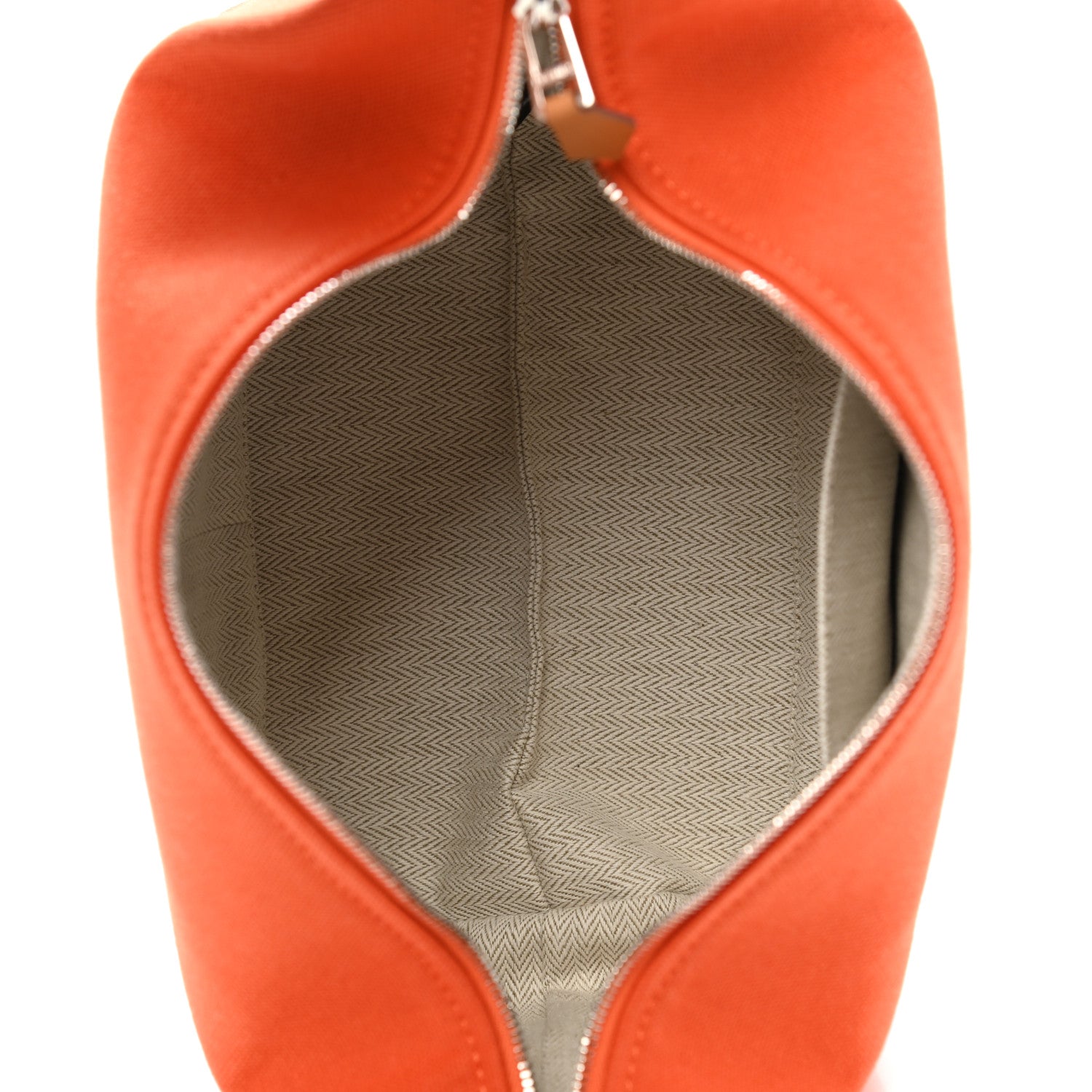Hermes Canvas Small Bride-A-Brac Pouch Orange Burgundy 5 of 6