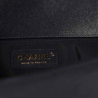 Chanel Caviar Quilted Medium Boy Flap Dark Blue 8 of 11