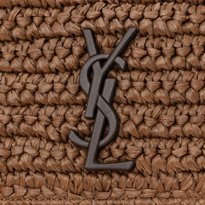 Saint Laurent Raffia Calfskin Monogram Medium Niki Chain Satchel New Nut 11 of 12