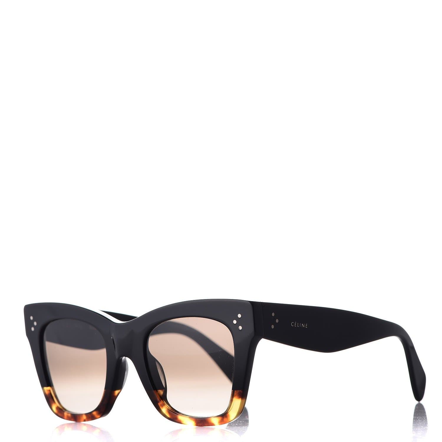 Celine Catherine Sunglasses CL 41098/F/S Black Havana 1 of 6