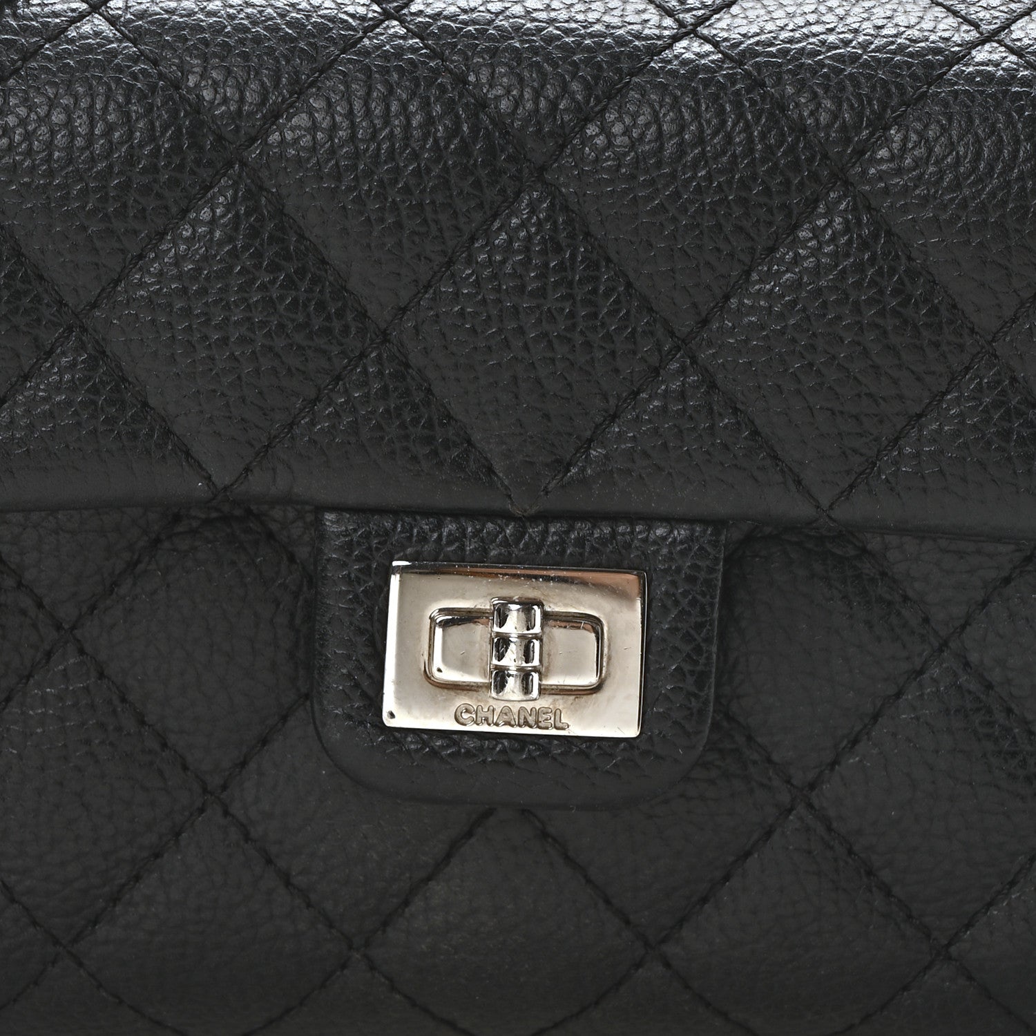 Chanel Grained Calfskin Quilted 2.55 Reissue Flap Belt Bag Clutch Black 14 of 18