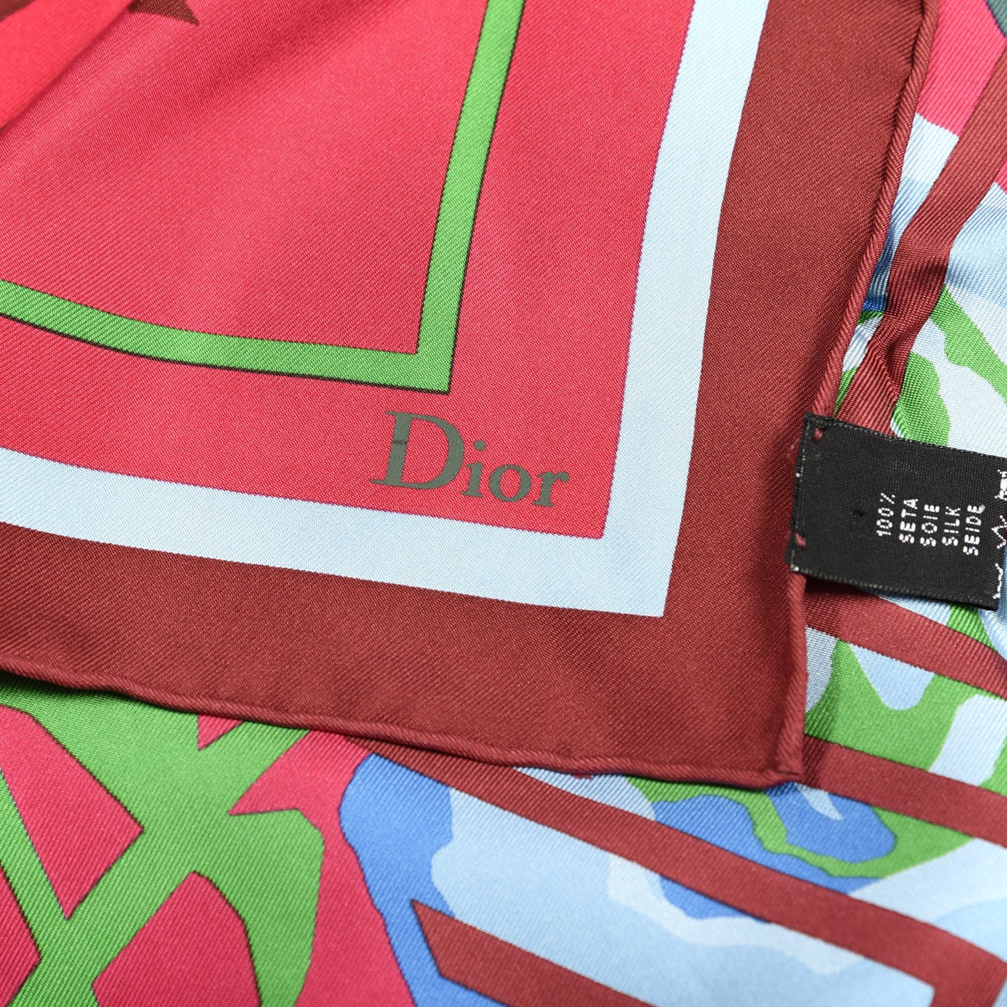 Silk Print Square Scarf Multicolor