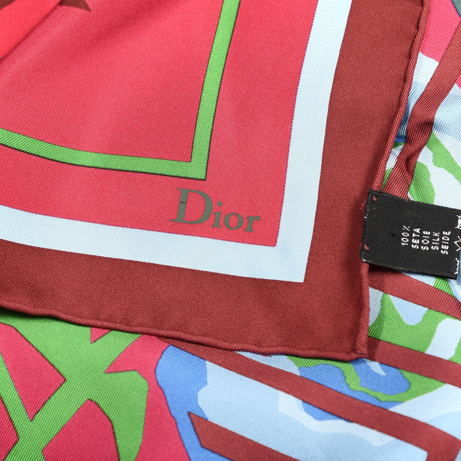Christian Dior Silk Print Square Scarf Multicolor 2 of 3