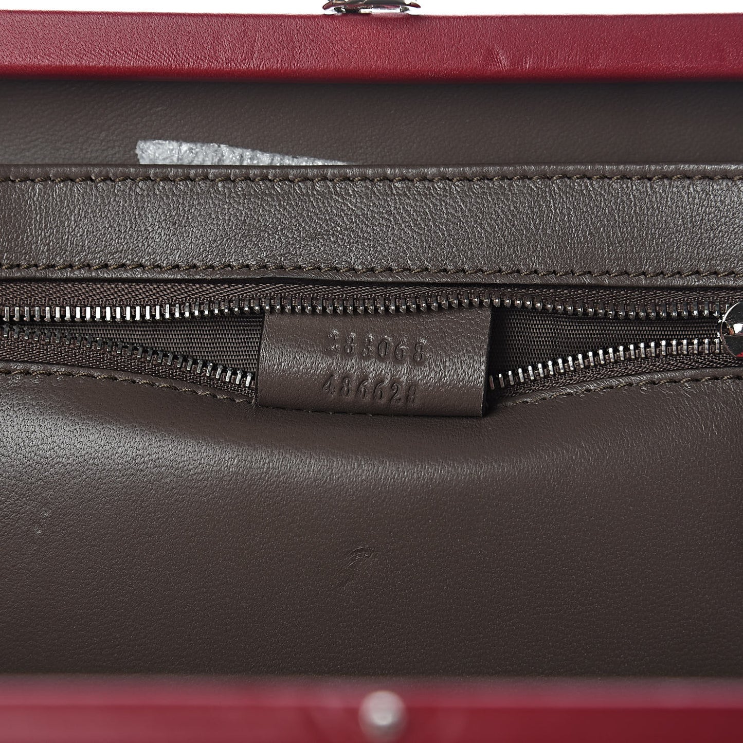 Crocodile Box Clutch Cherry