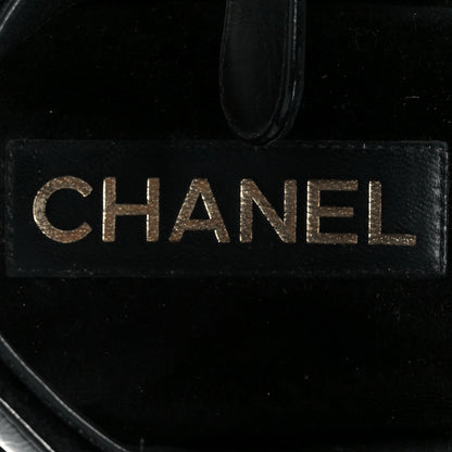 Chanel Shiny Calfskin Logo Platform Sandals 41 Black 7 of 9