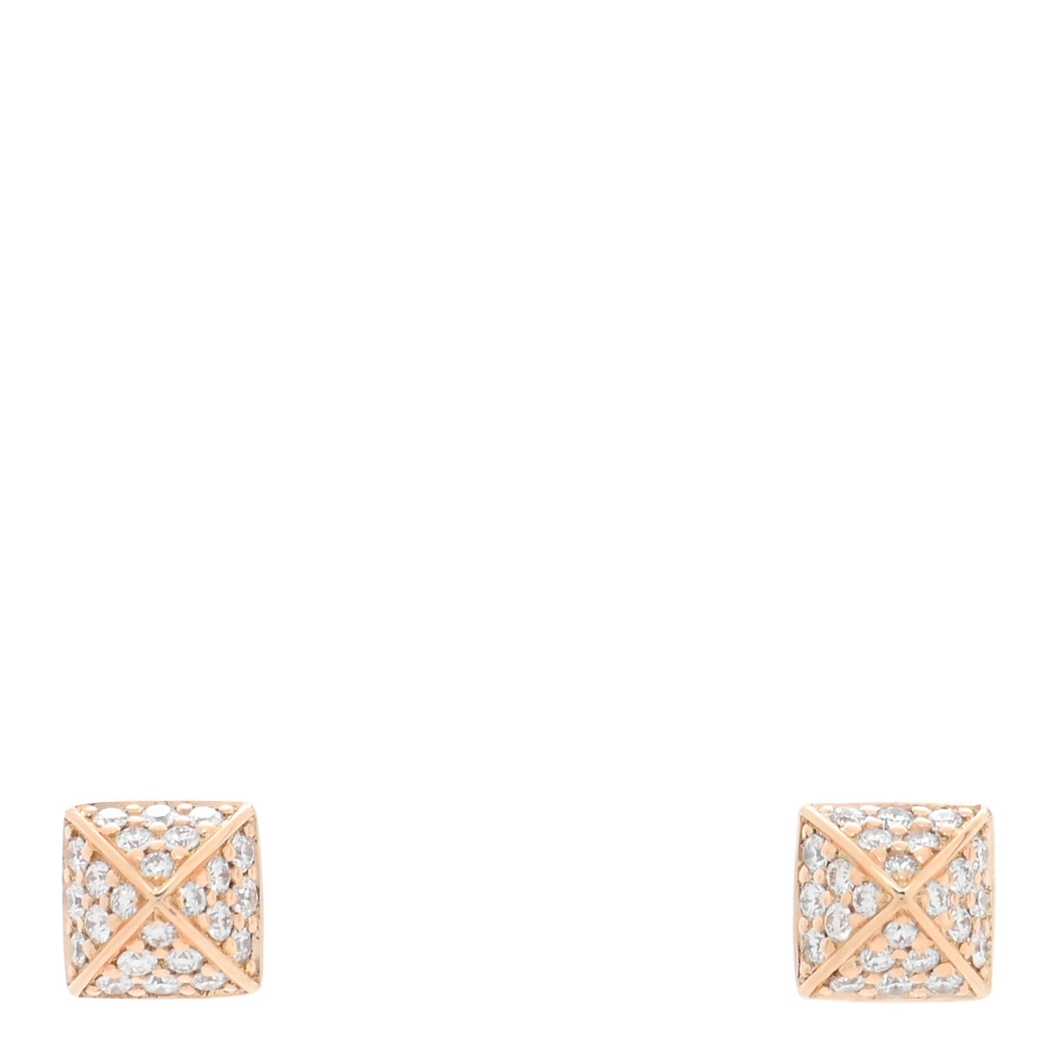 Hermes 18K Rose Gold Diamond Clou d'H Stud Earrings 1 of 5