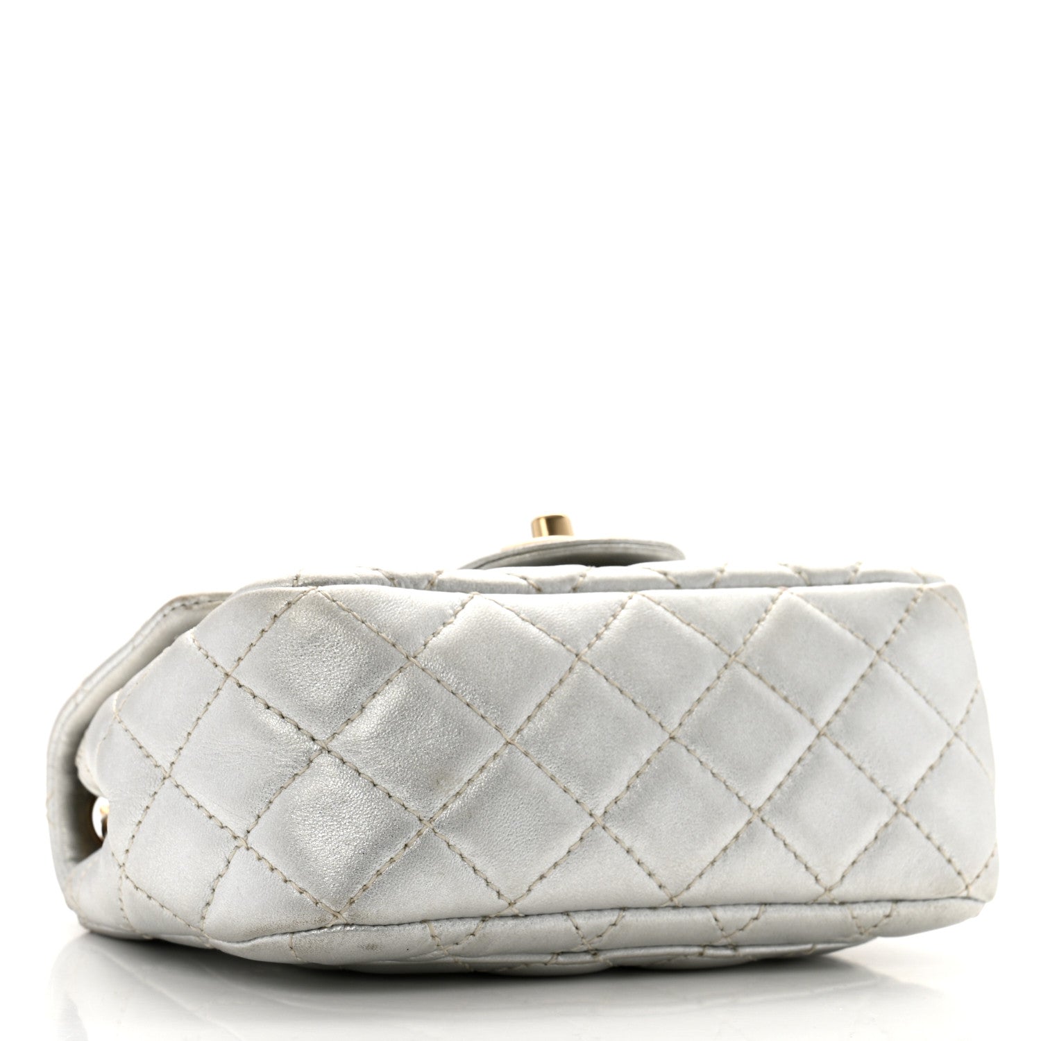 Chanel Metallic Lambskin Quilted Mini Square Flap Silver 4 of 13