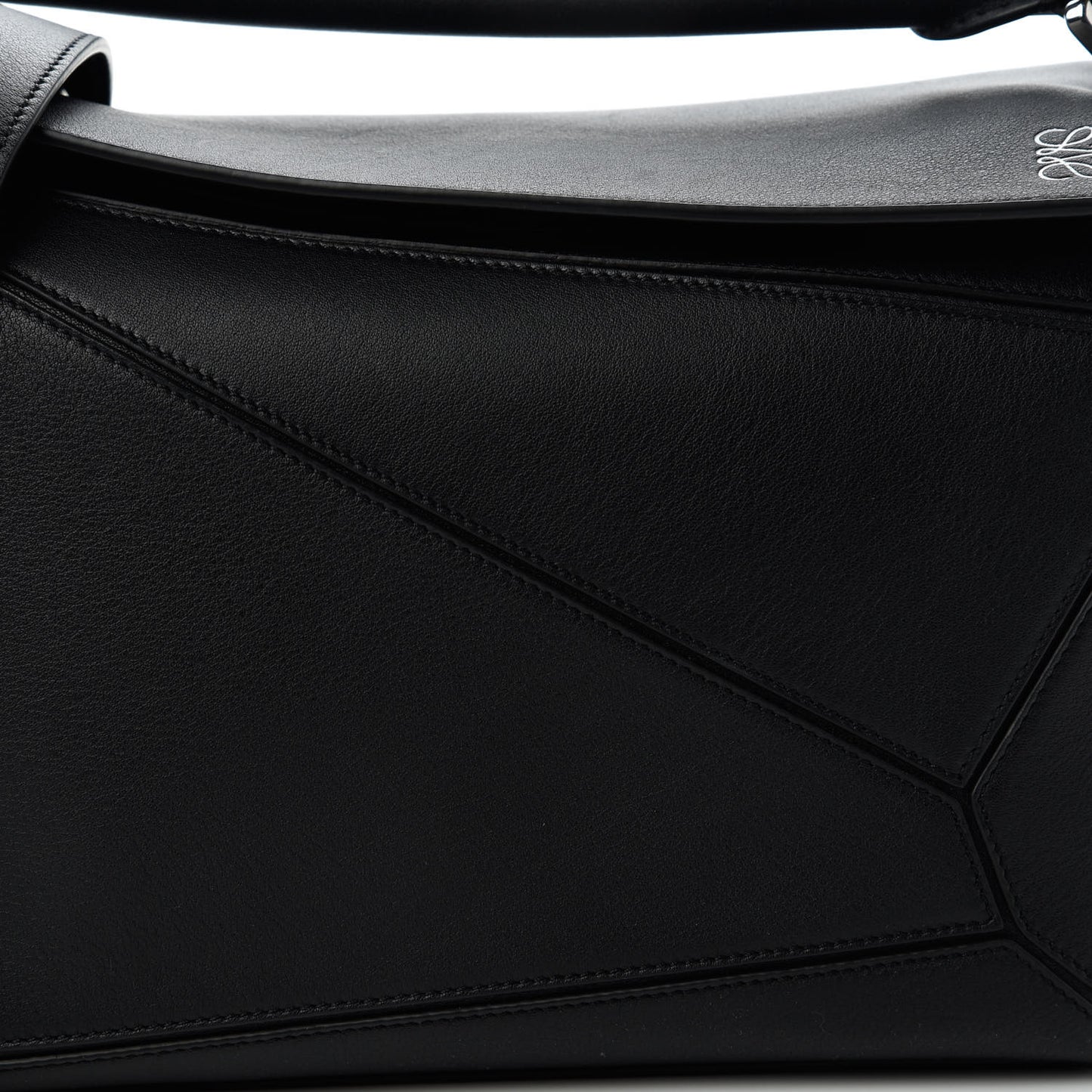 Calfskin Medium Puzzle Bag Black