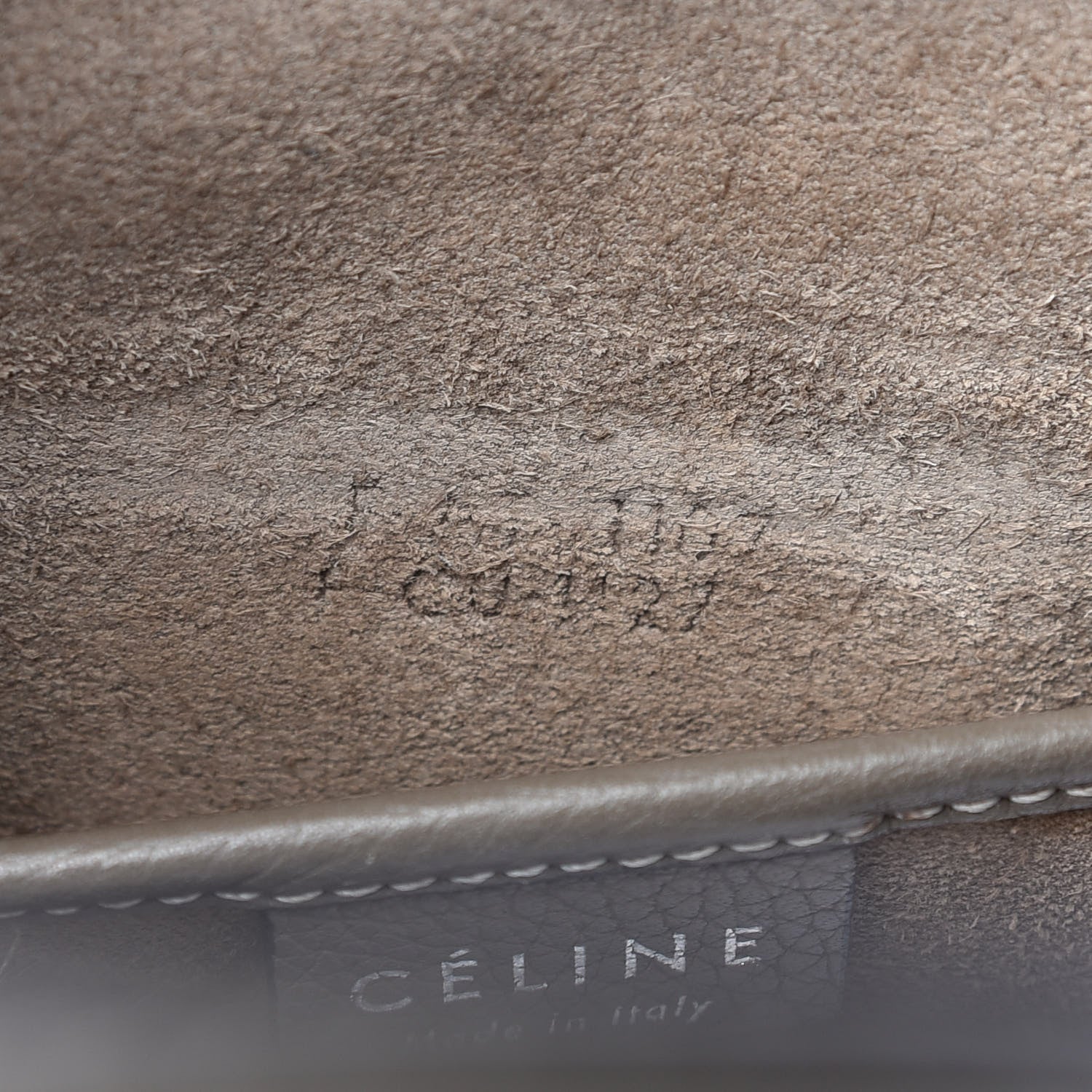 Celine Drummed Calfskin Nano Luggage Souris 7 of 9