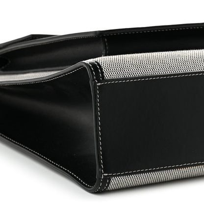 Burberry Canvas Smooth Calfskin Two Tone Medium Pocket Bag Black White 9 of 10