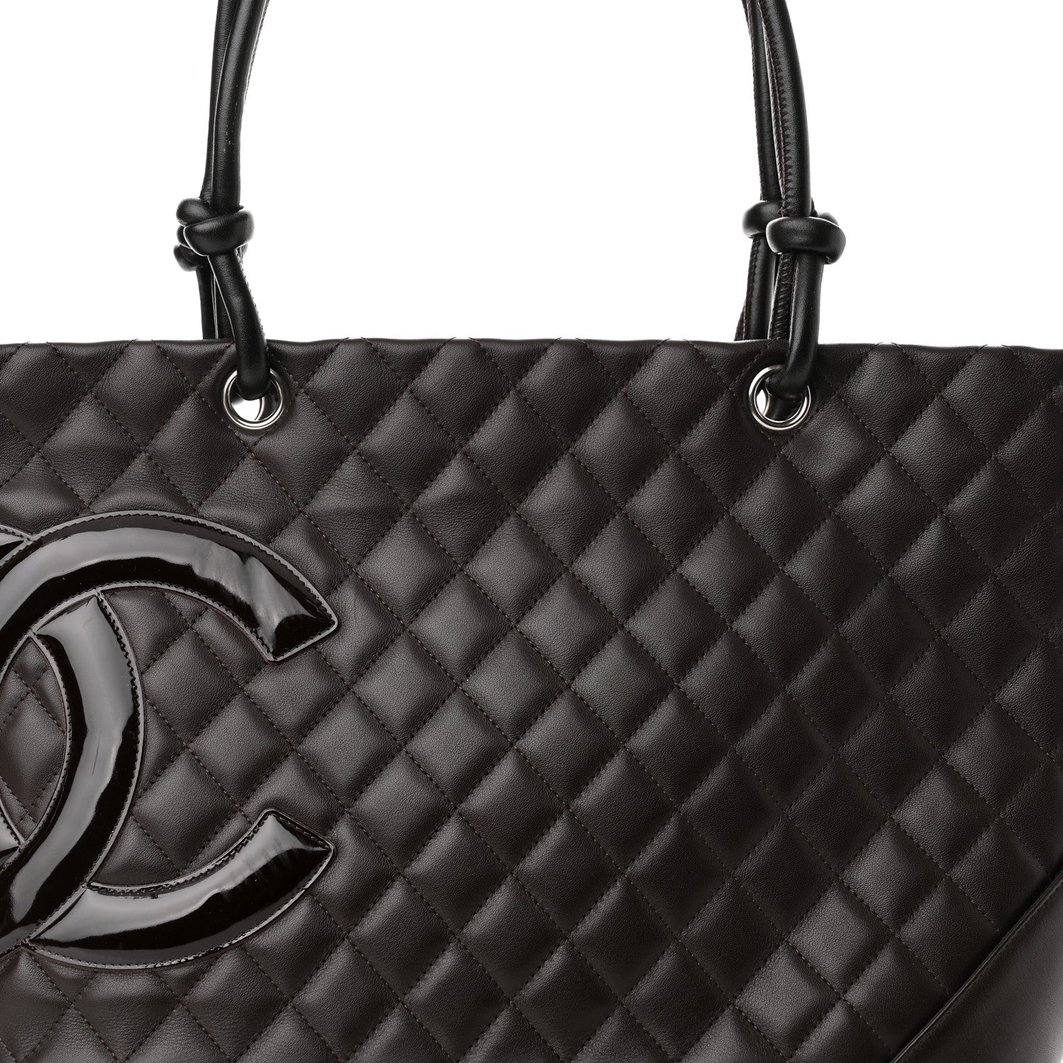 Chanel Calfskin Quilted Large Cambon Tote Brown 7 of 10