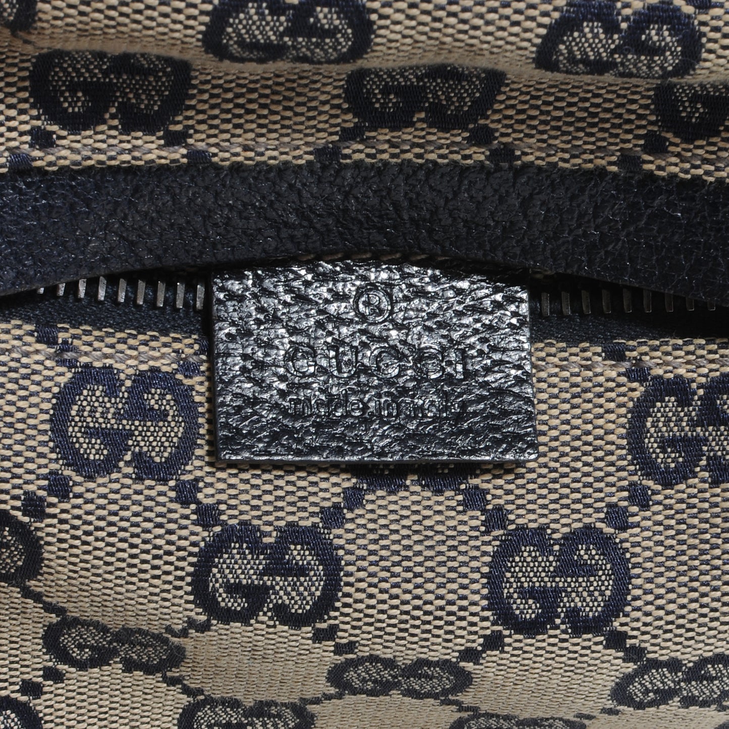 GG Monogram Web Double Pocket Belt Bag Navy