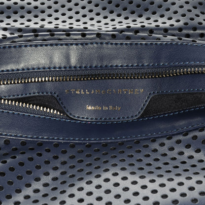 Stella McCartney Faux Perforated Leather Fold Over Falabella Clutch Navy 6 of 8