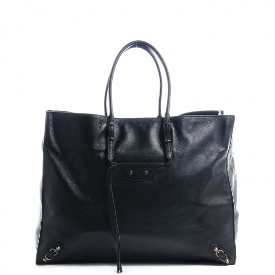 Supple Calfskin Papier A4 Tote Black