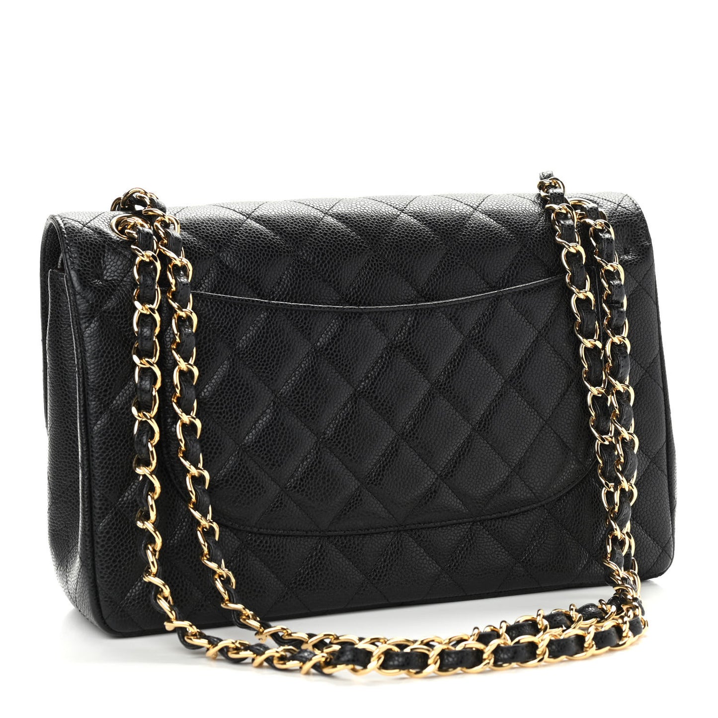 Caviar Quilted Jumbo Double Flap Black