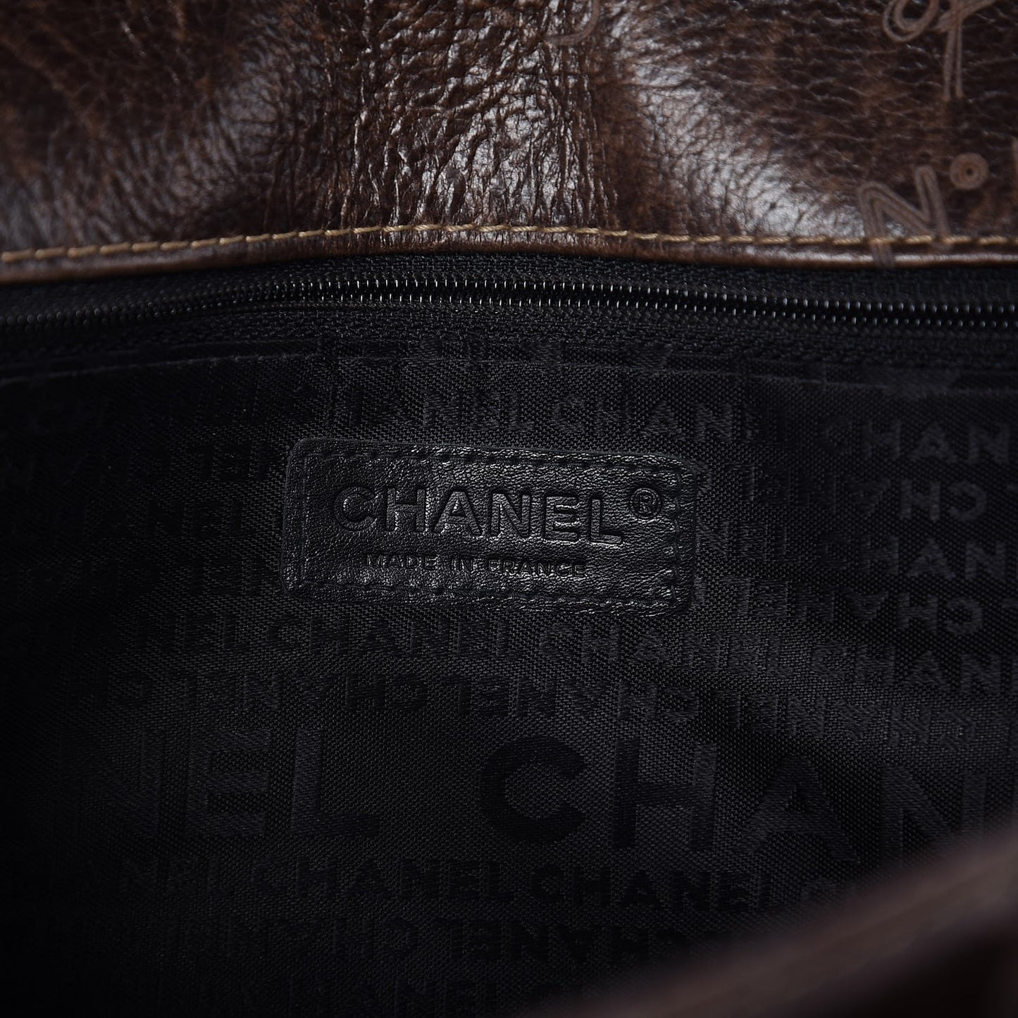 Calfskin Embossed Medium Flap Dark Brown