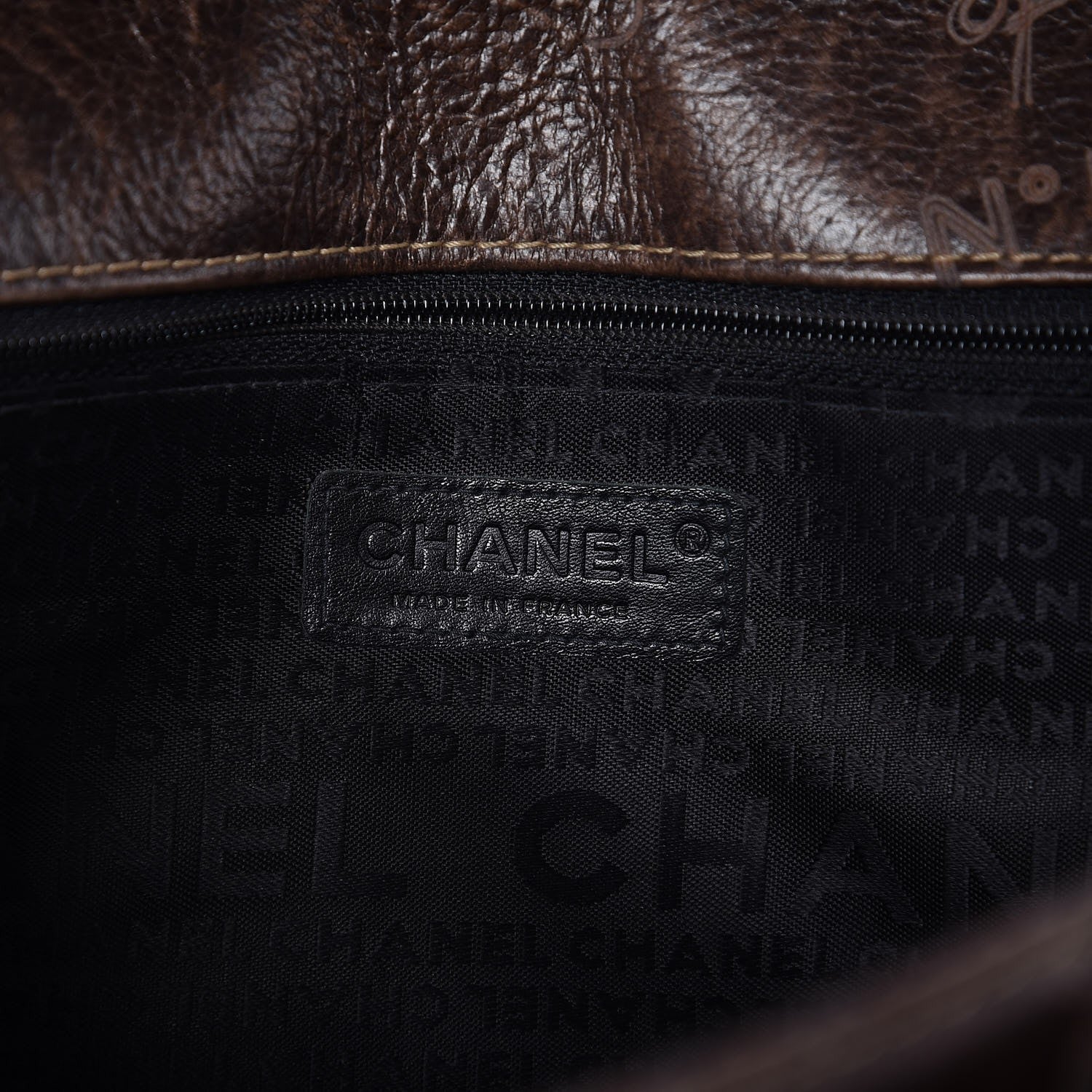 Chanel Calfskin Embossed Medium Flap Dark Brown 6 of 7