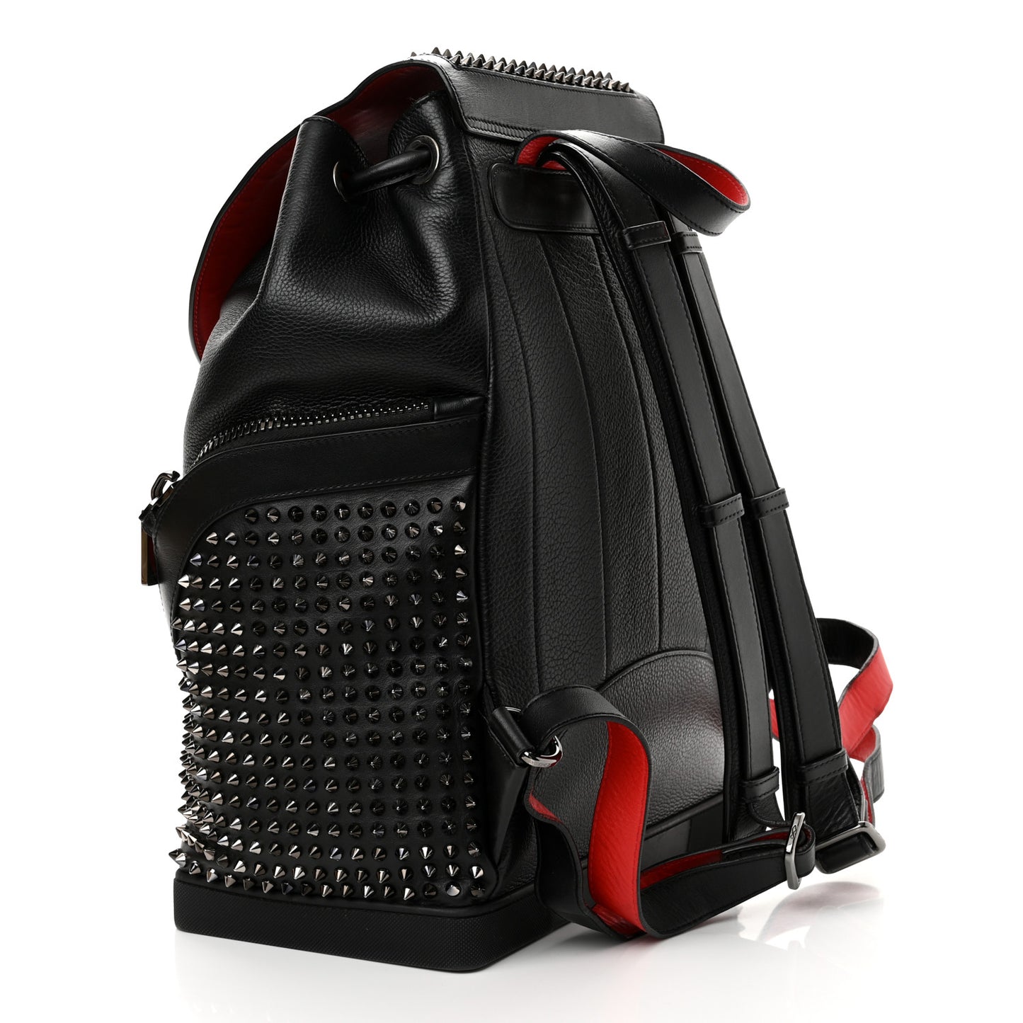 Calfskin Spiked Explorafunk Backpack Black