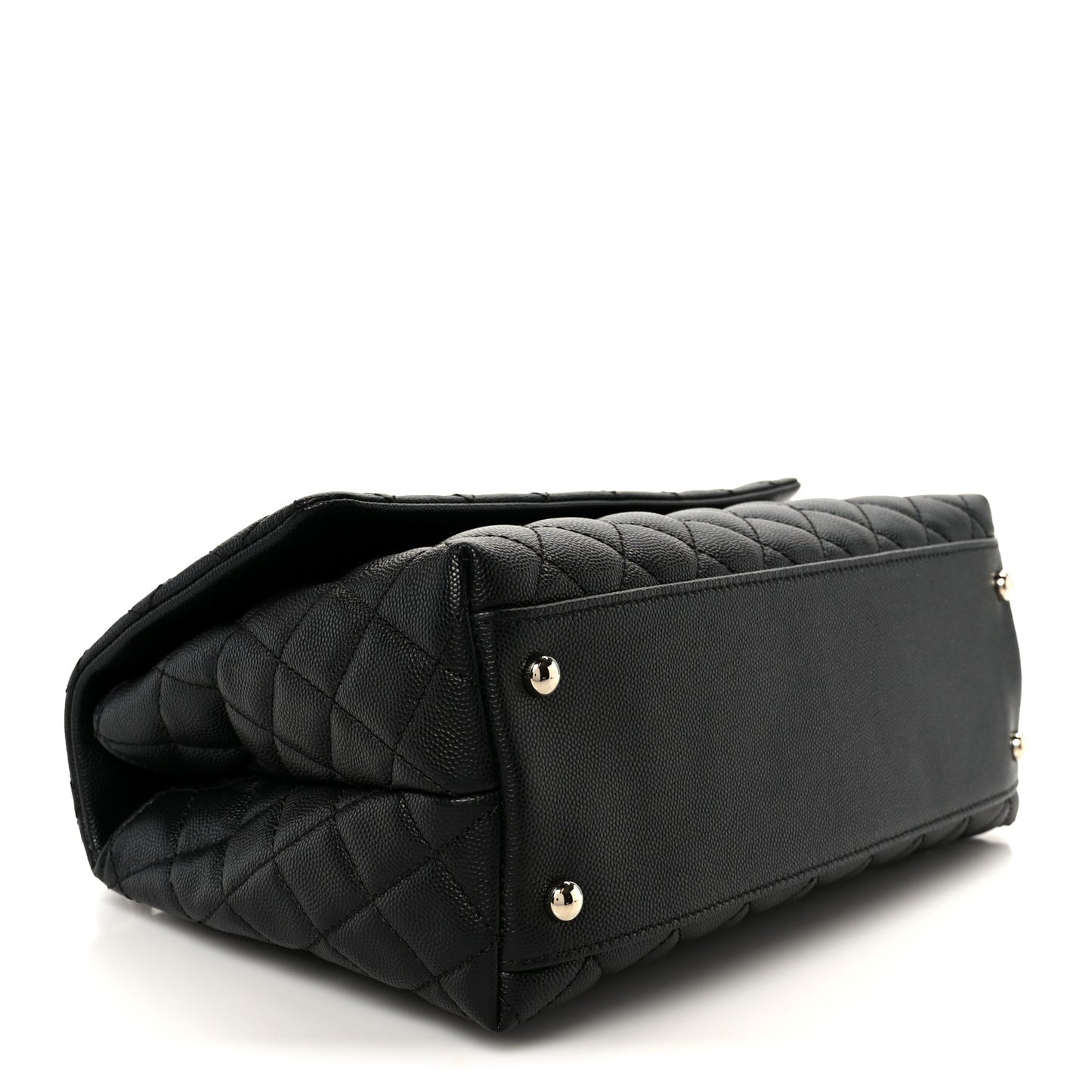 Caviar Quilted Small Coco Handle Flap Black