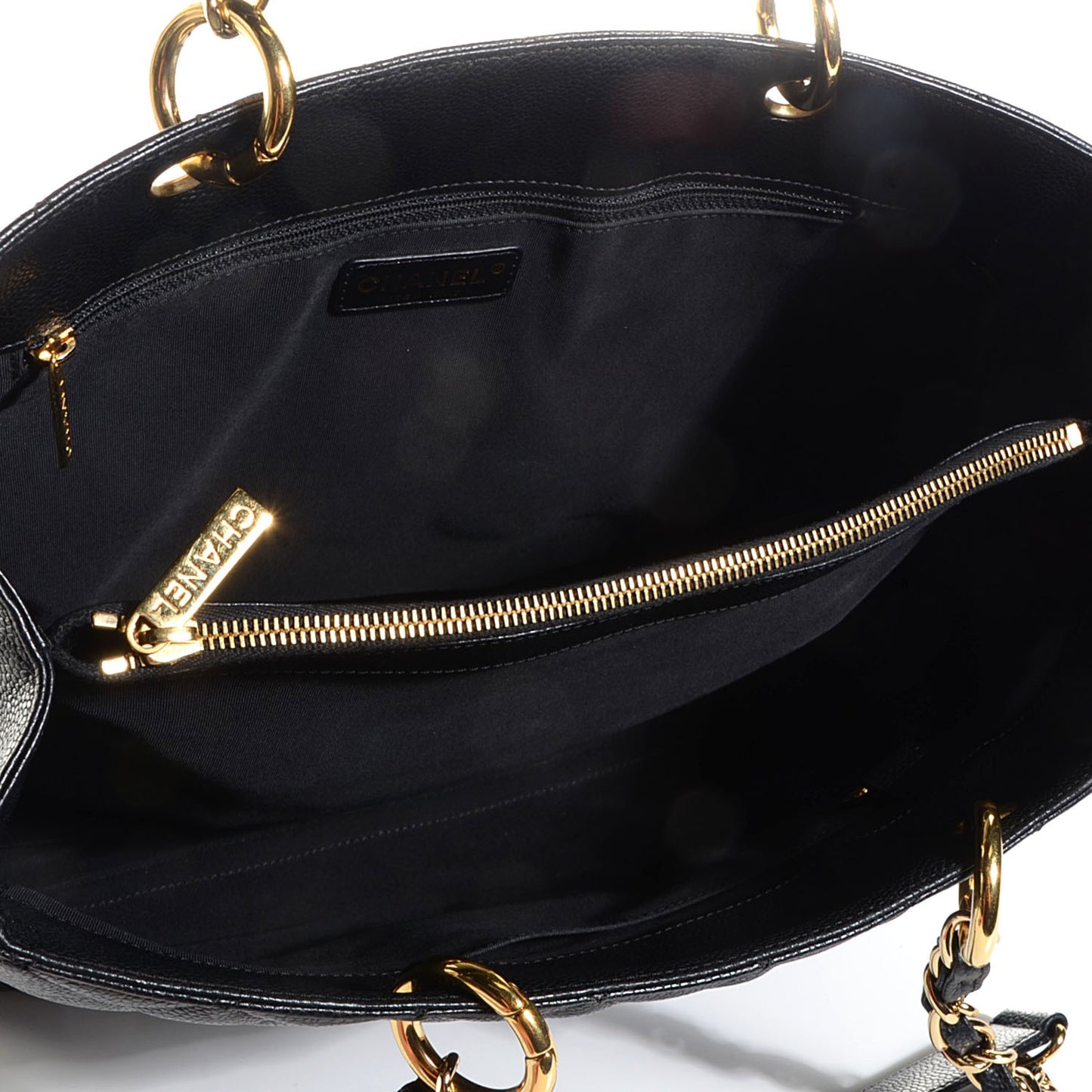 Caviar Quilted Grand Shopping Tote GST Black