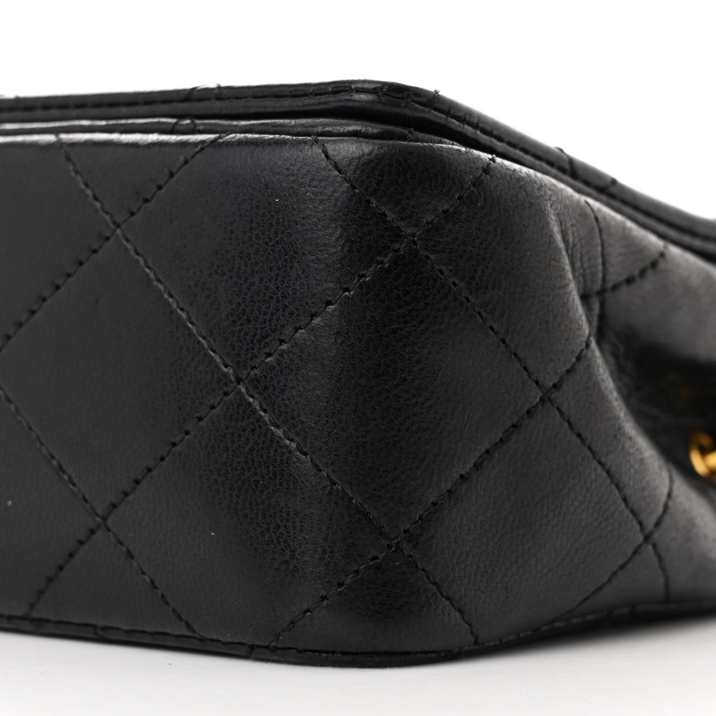 Lambskin Quilted Small Single Flap Black