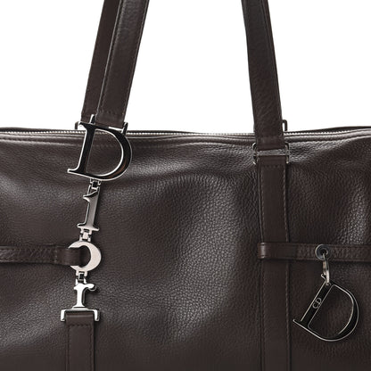 Christian Dior Calfskin Logo Charms Boston Brown 10 of 10