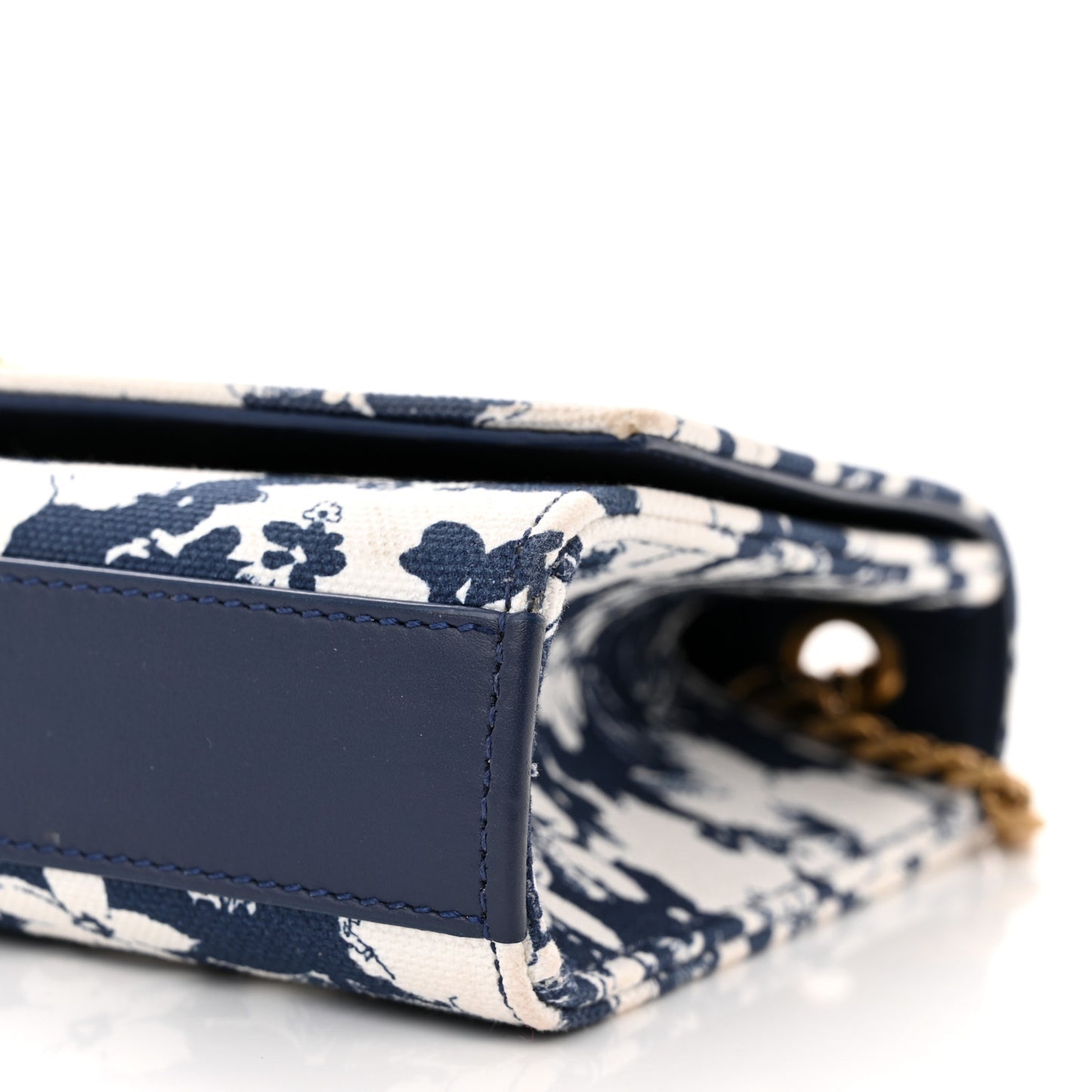 Canvas Small Monogram Hibiscus Print Kate Satchel Blue
