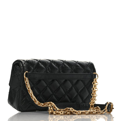 Chanel Aged Calfskin Quilted 2.55 Reissue Flap Belt Bag Clutch Black 3 of 9