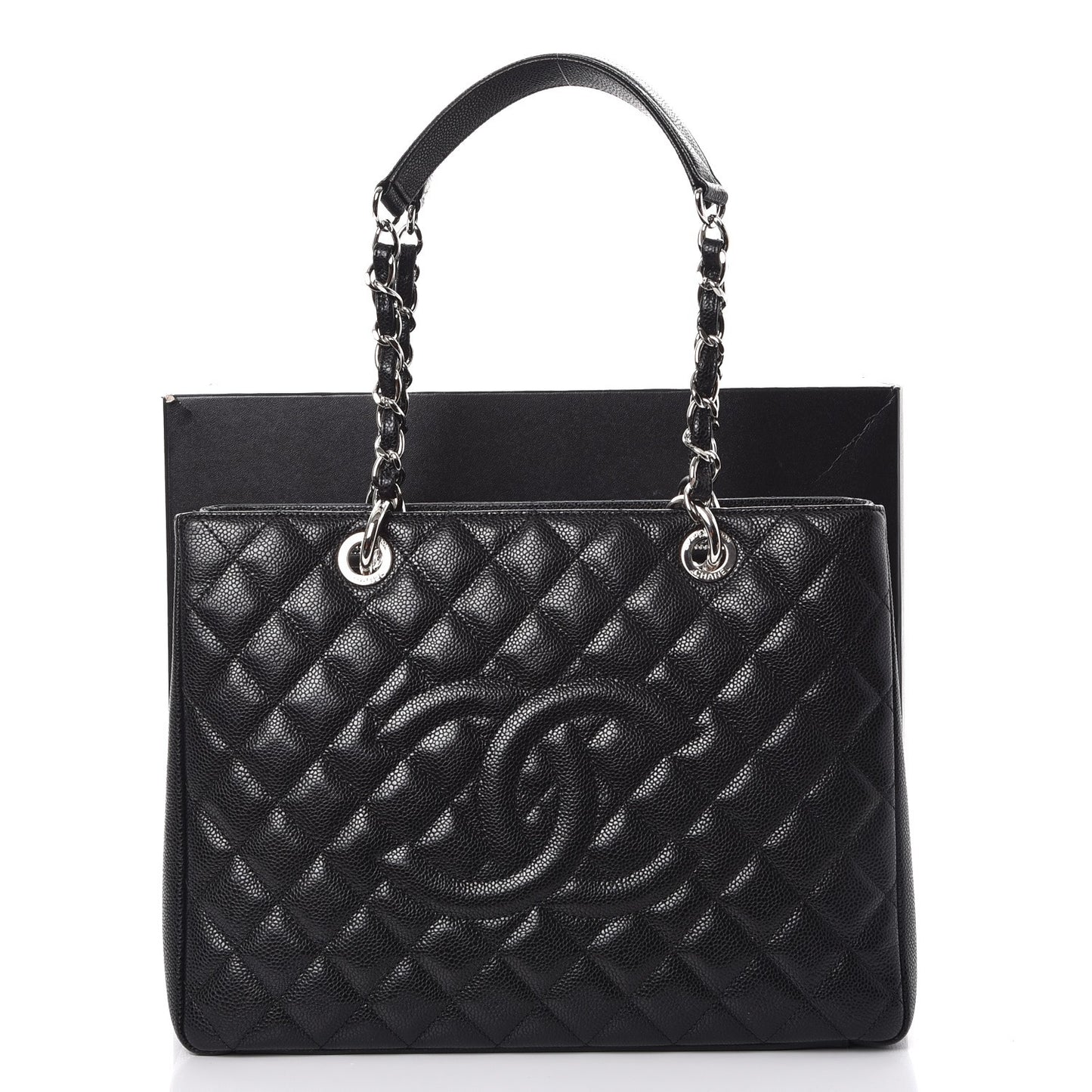 Caviar Quilted Grand Shopping Tote GST Black