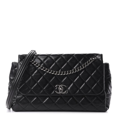 Chanel Glazed Calfskin Quilted Medium Lady Pearly Flap Black 1 of 13