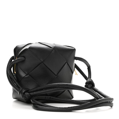 Bottega Veneta Lambskin Maxi Intrecciato Mini Cassette Camera Bag Black 2 of 8