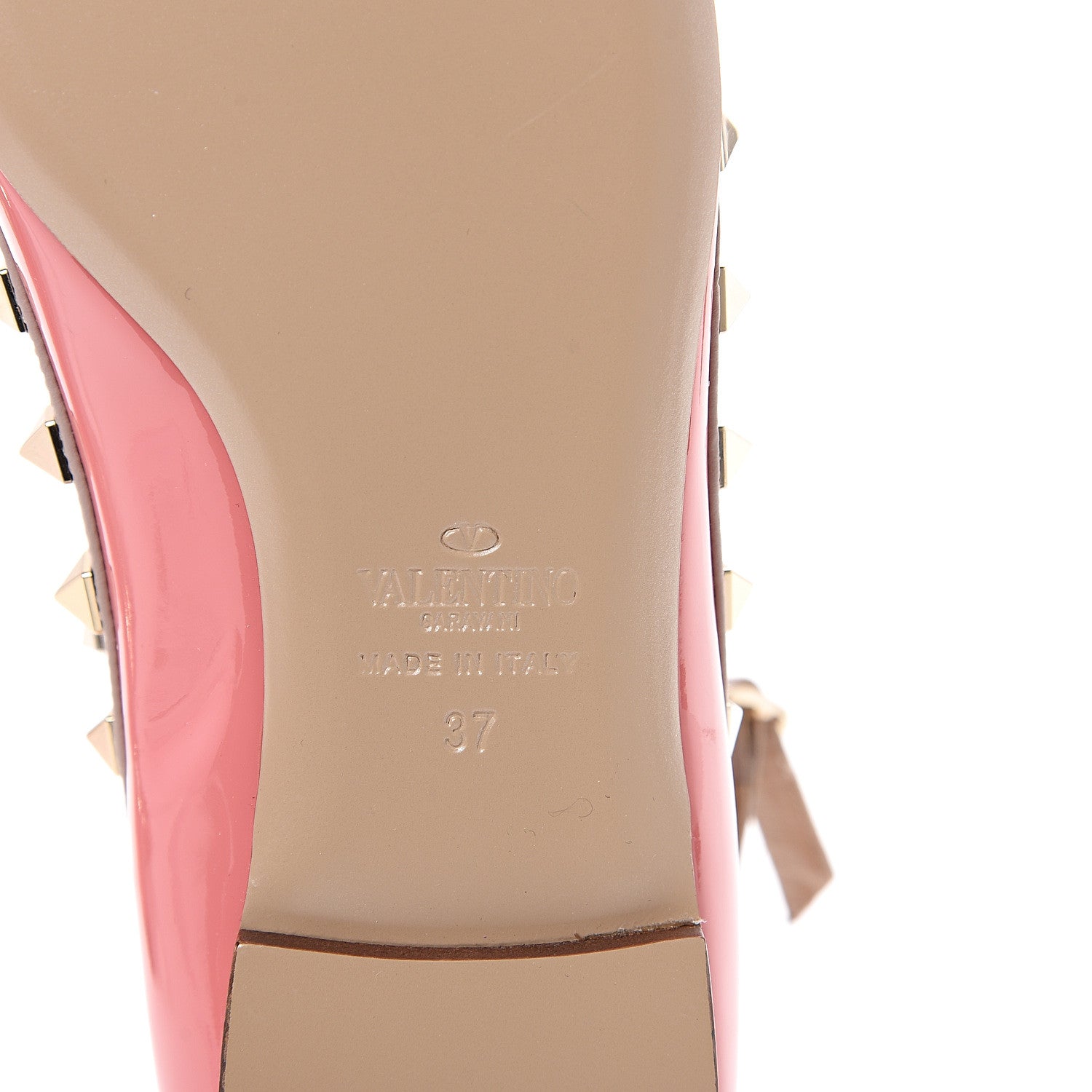 Valentino Garavani Patent Rockstud Cage Ballerina Flats 37 Ninphea Poudre 6 of 7