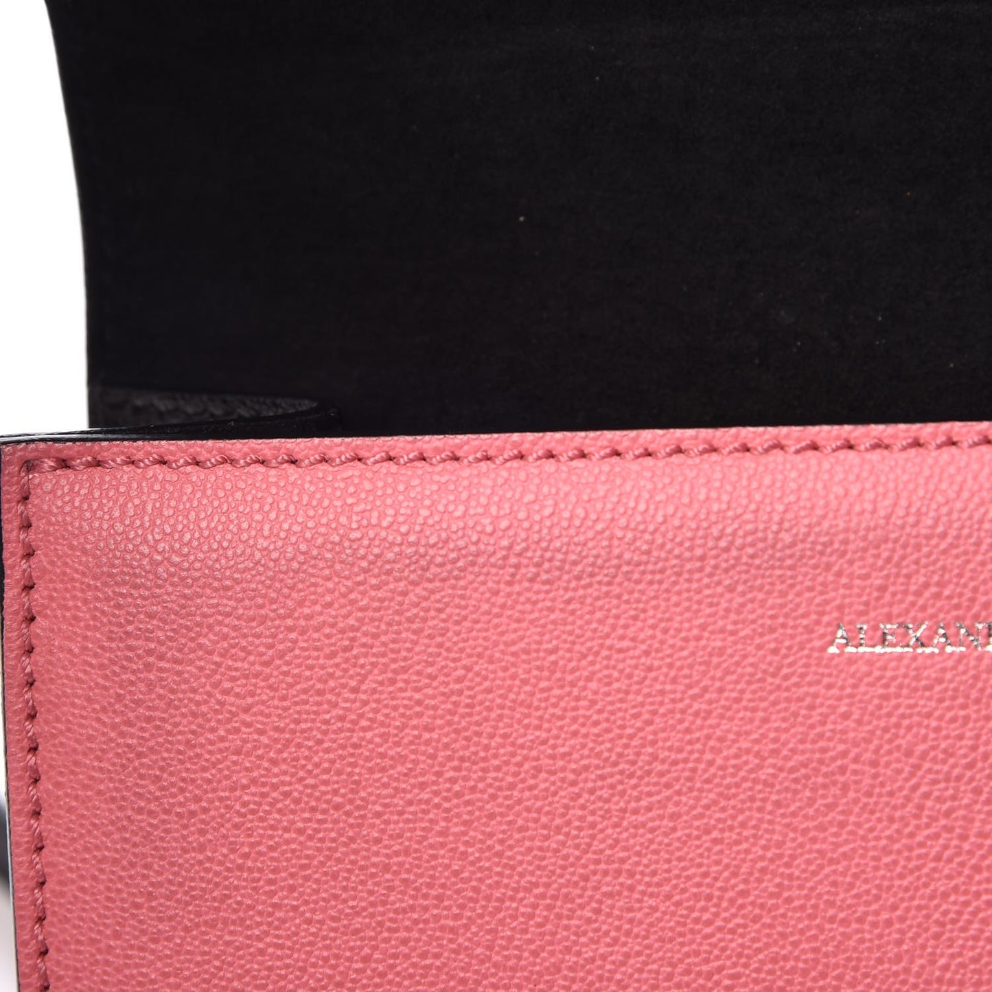 Grained Calfskin Small Insignia Flap Red Pink