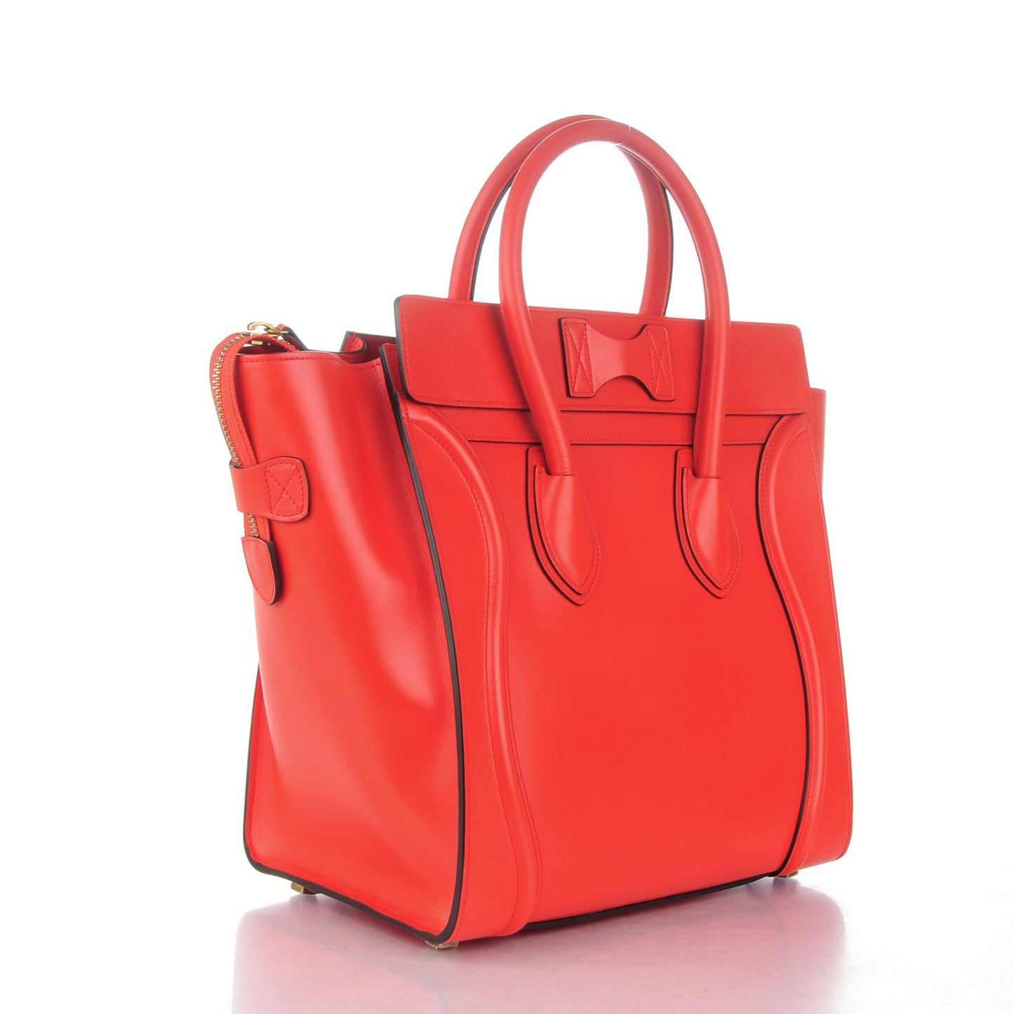 Smooth Calfskin Mini Luggage Vermillion