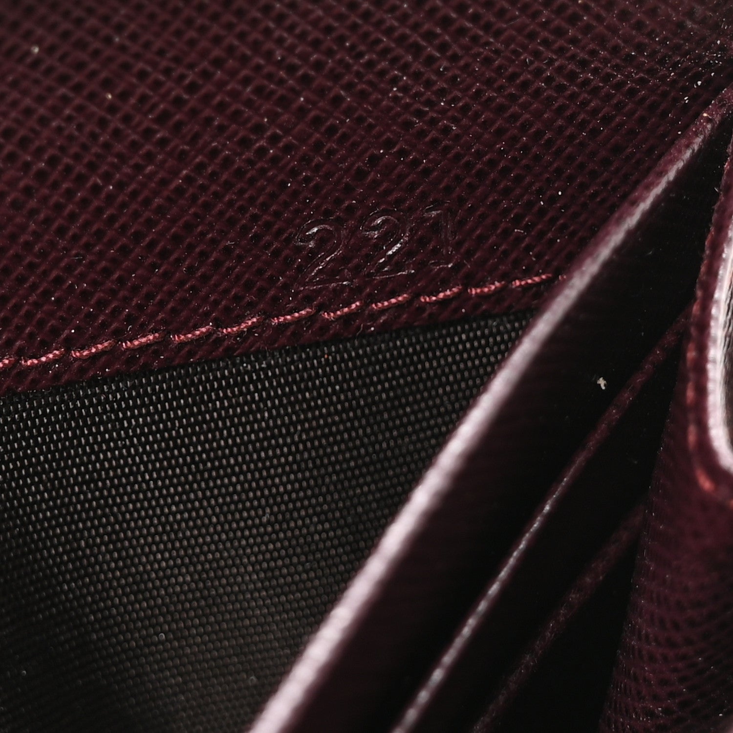 Prada Saffiano Metal Zip Around Wallet Bordeaux 7 of 8