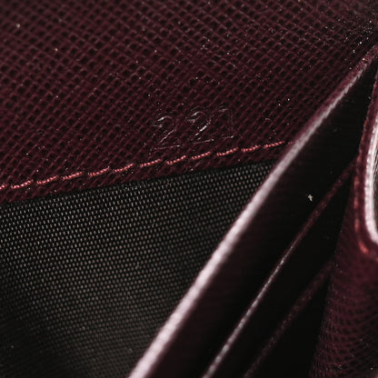 Prada Saffiano Metal Zip Around Wallet Bordeaux 7 of 8
