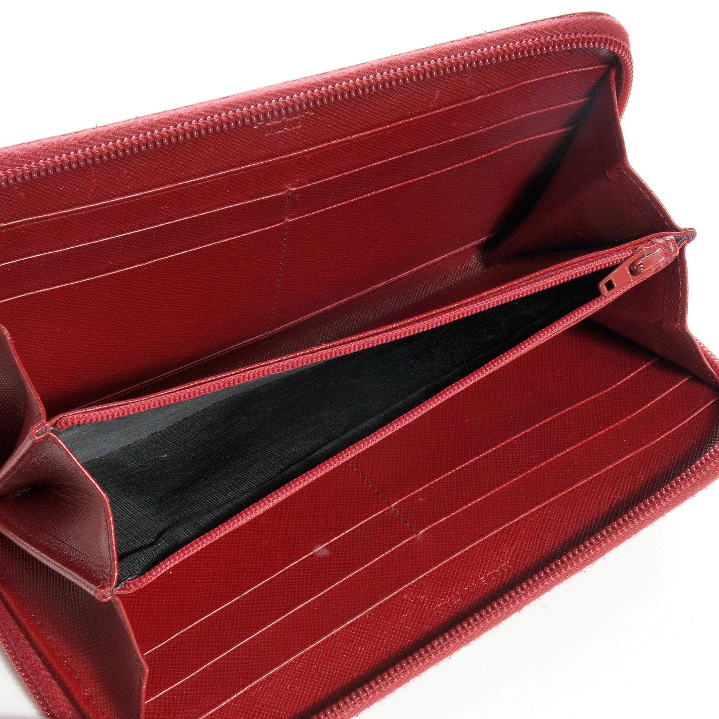 Saffiano Zip Around Wallet Red
