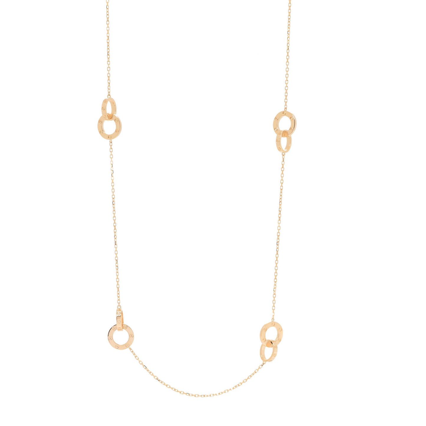 18K Yellow Gold LOVE Long Station Necklace