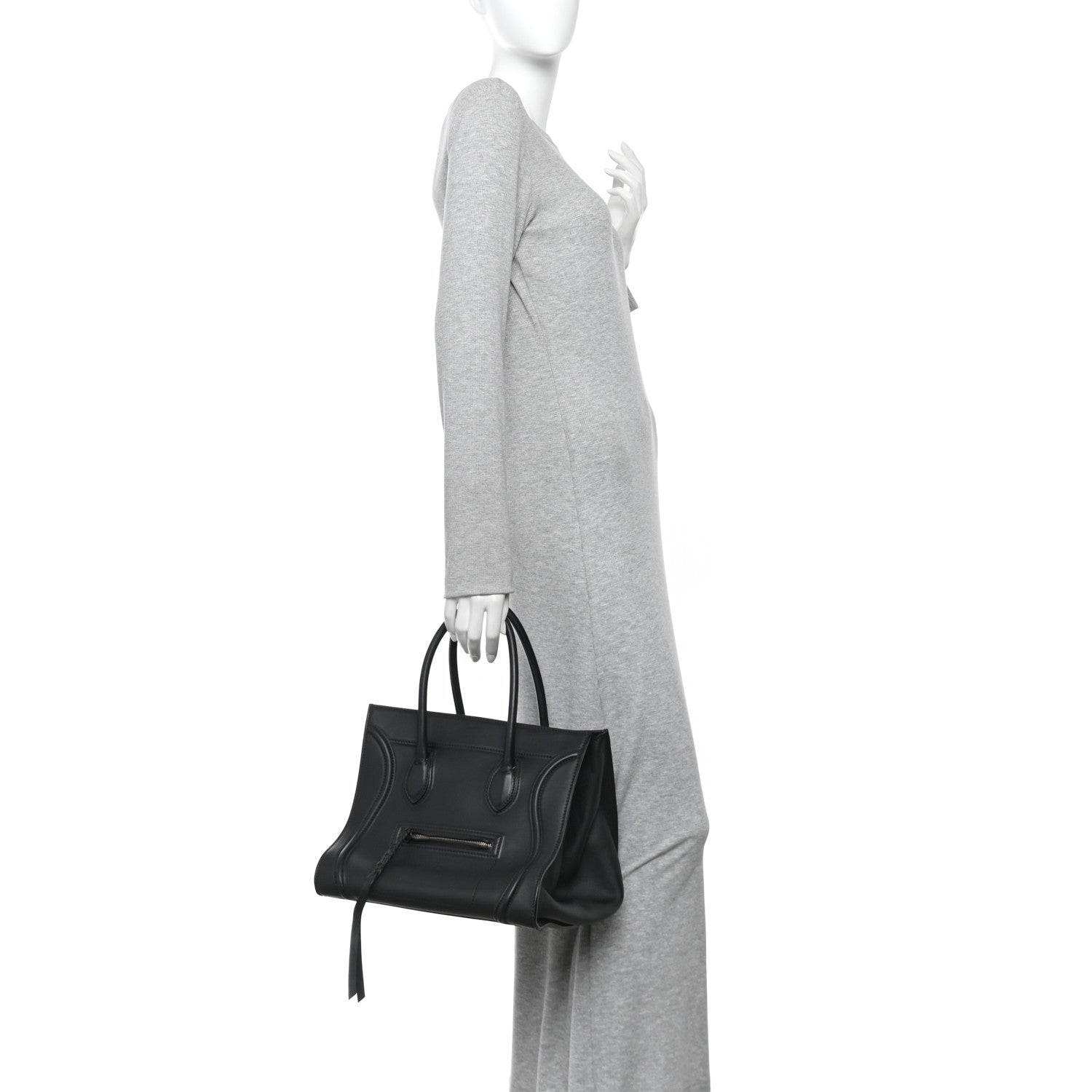 Celine Grained Calfskin Medium Phantom Luggage Black 2 of 11