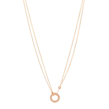 Cartier 18K Pink Gold 2 Diamond LOVE Necklace 1 of 4