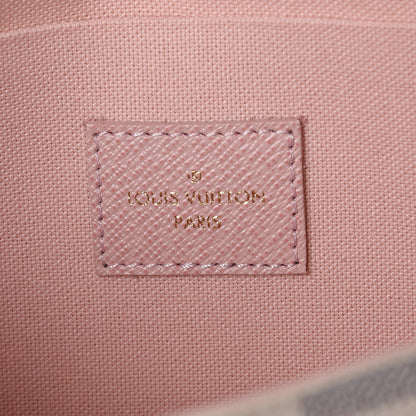 Louis Vuitton Damier Azur Pochette Felicie Chain Wallet Rose Ballerine 9 of 11