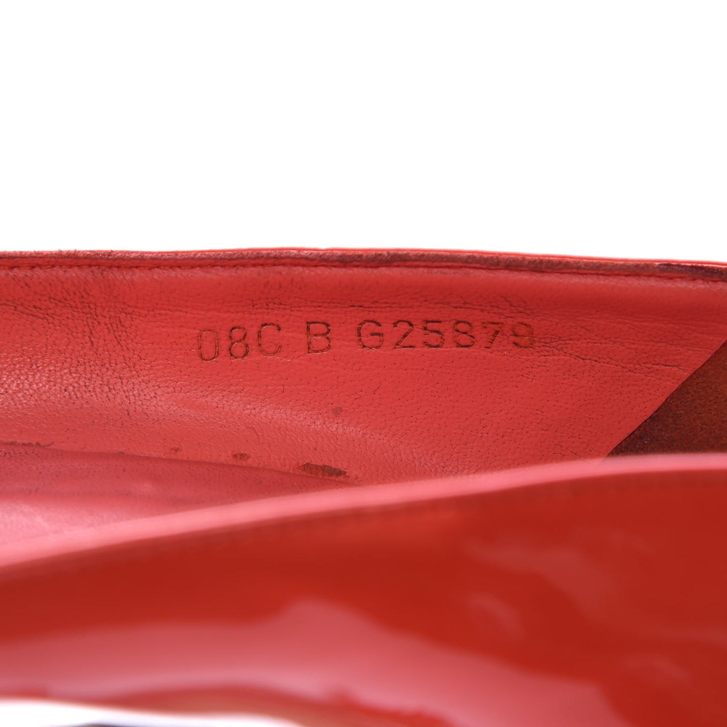 Patent Calfskin CC Peep Toe Pumps 39.5 Rouge Clair