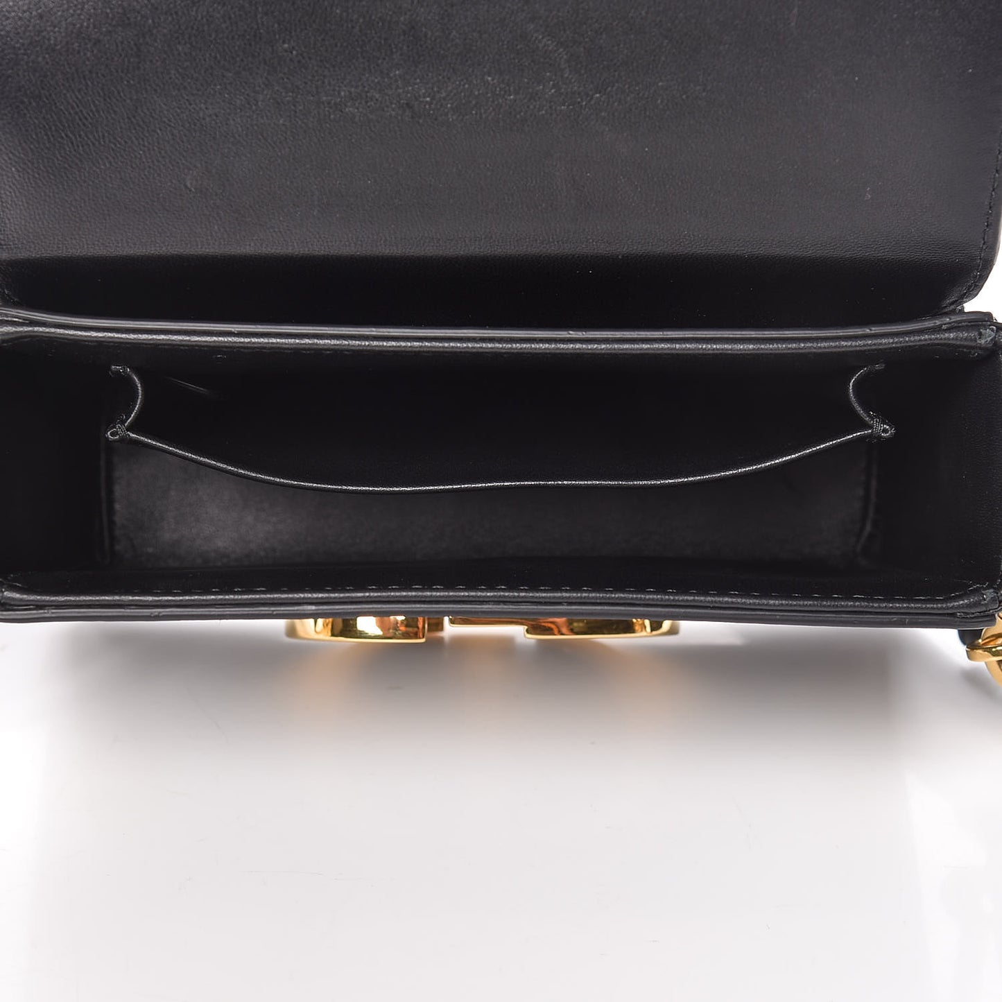 Crackled Lambskin 30 Montaigne Box Bag Black