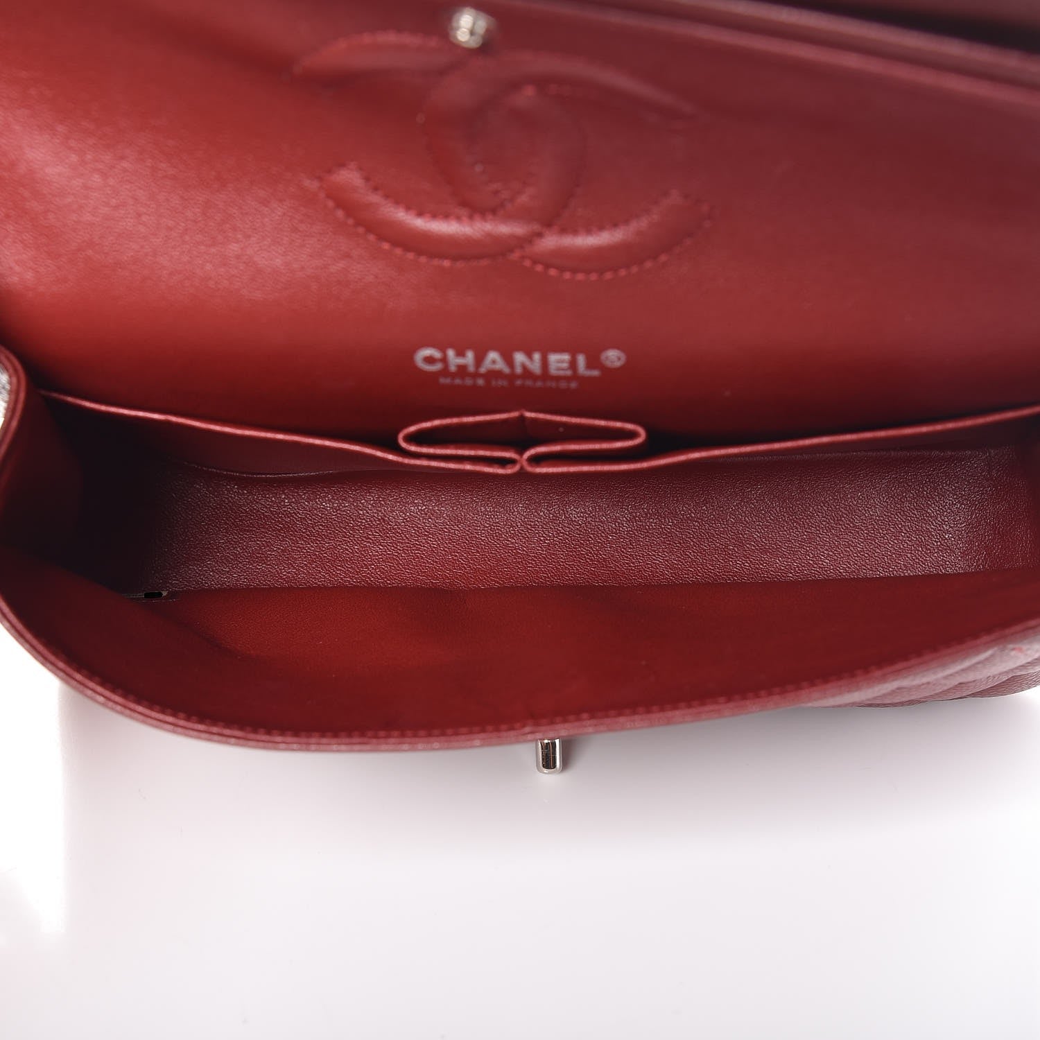 Chanel Caviar Quilted Medium Double Flap Dark Red 6 of 8